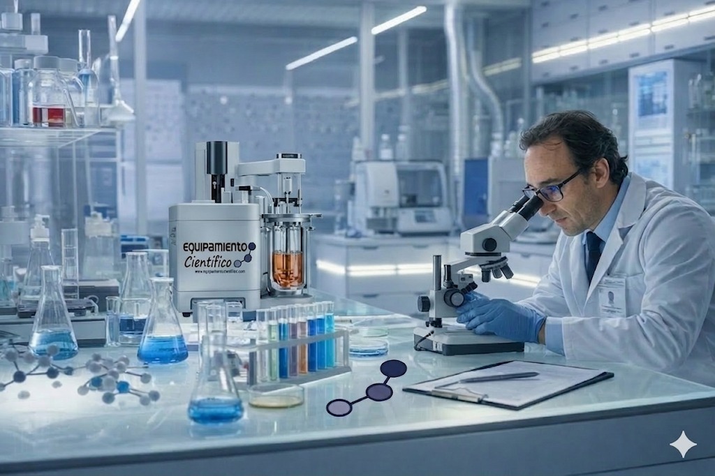 Nuestro equipo trabajando con equipamiento cientifico