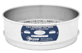 Tamiz de 8" Acero Inoxidable Altura Completa, Norma ASTM E11 Nº 140 (106 µm) / Marca Gilson / Modelo V8SF # 140