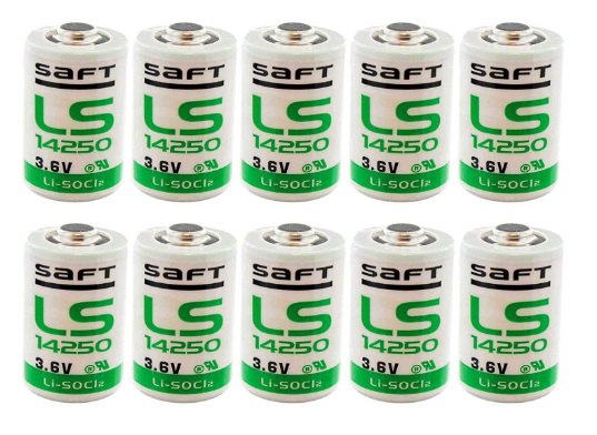Baterías o pilas de Litio (pack x 10 unidades) para Data logger Tg - 4017 Saft / LS14250 LS 14250 NO RECARGABLE