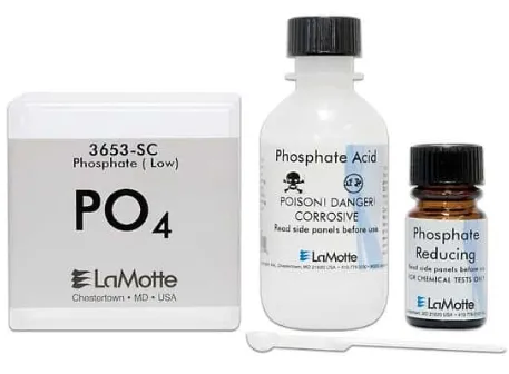 Kit de prueba de fosfato LaMotte 3653-SC, rango bajo (0 a 3.0 ppm), 50 pruebas