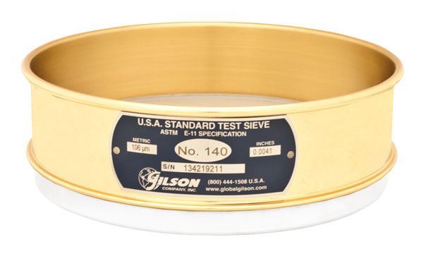 Tamiz de 8", latón/inoxidable, altura completa, 3" (75 mm) Gilson V8CF 3"