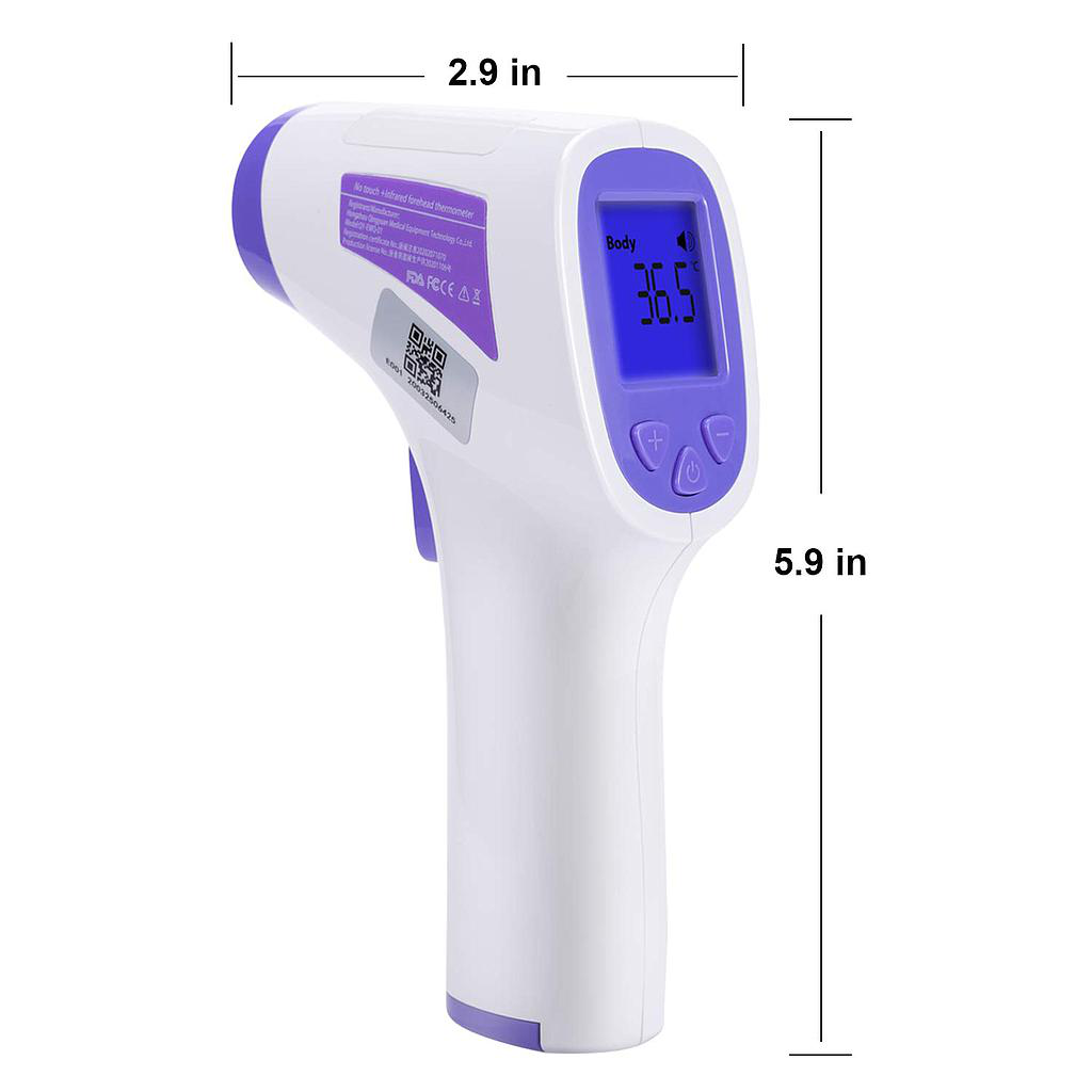 Termómetro electrónico Infrarrojo Frontal JZK-601  con pantalla LCD para bebé y adulto, marca Jziki modelo ZK-601