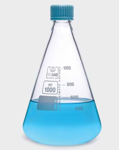 MATRAZ DE VIDRIO CON TAPA ROSCA X 100 ML - ISOLAB ALEMAN