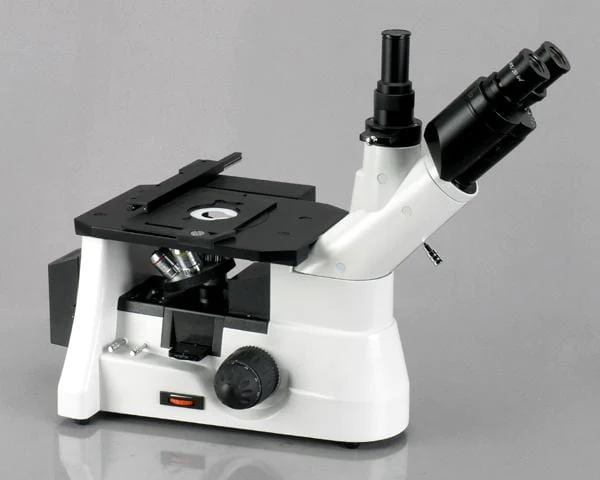 Microscopio metalúrgico con corrección infinita invertida trinocular 50X-400X Amscope ME1400T-INF