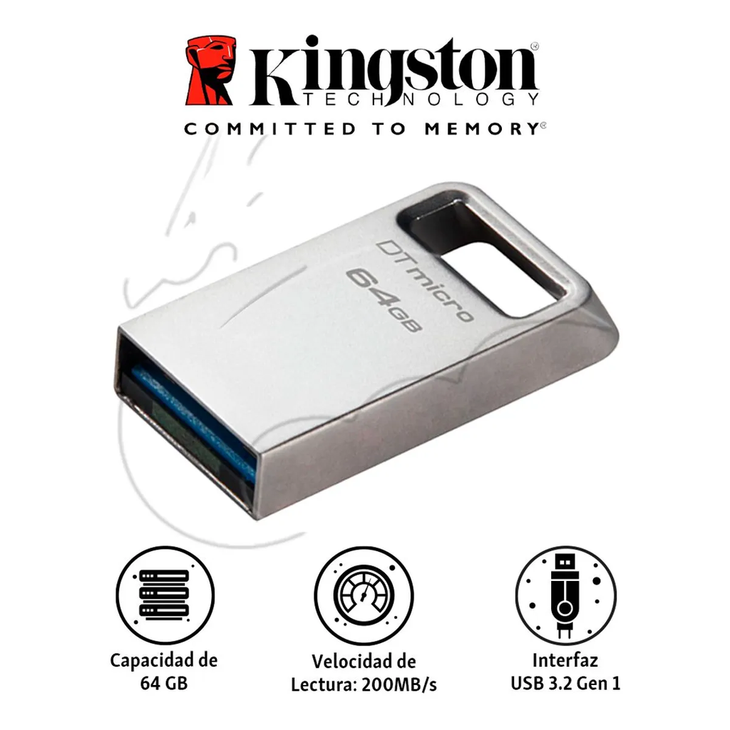Memoria Usb Kingston Datatraveler Flash 64 Gb Ultrapequeño