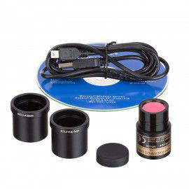 Camara para microscopio de 3MP puerto USB 3.0 con kit de calibración Marca AmScope MD300-CK