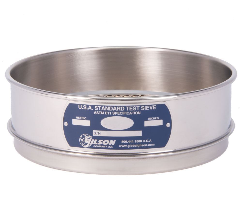 Tamiz 8” Acero Inoxidable, altura completa 1/2" (12.5 mm) Gilson V8SF 1/2"