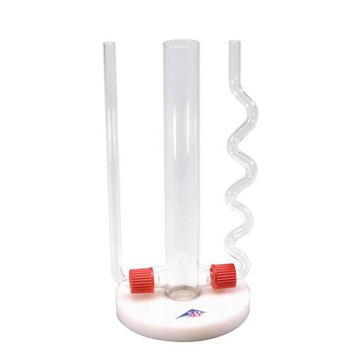 3B Scientific 1002891 [U14321] Recipiente de fondo plano con dos tubos de vidrio (principio de vasos comunicantes)