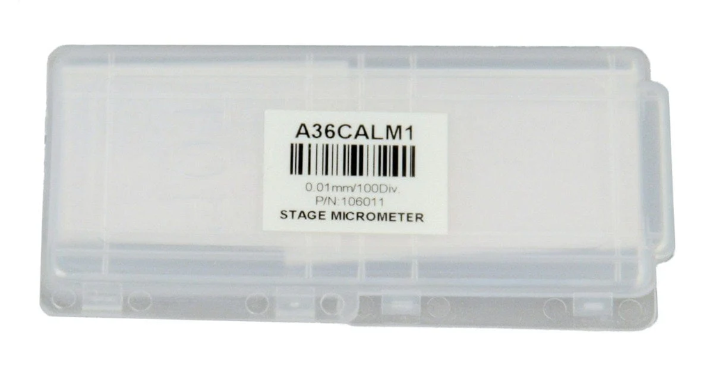 Lámina de calibración de microscopio de 0.01 mm Amscope A36CALM1