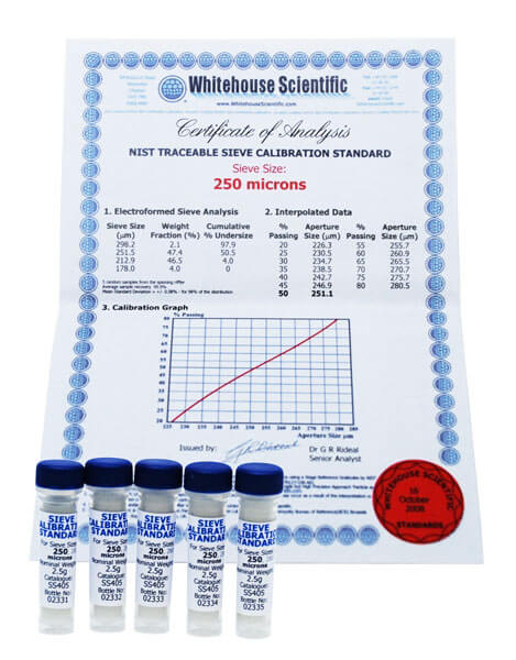 Estandar de Calibración para tamiz # 80 / Whitehouse Scientific / BS-403
