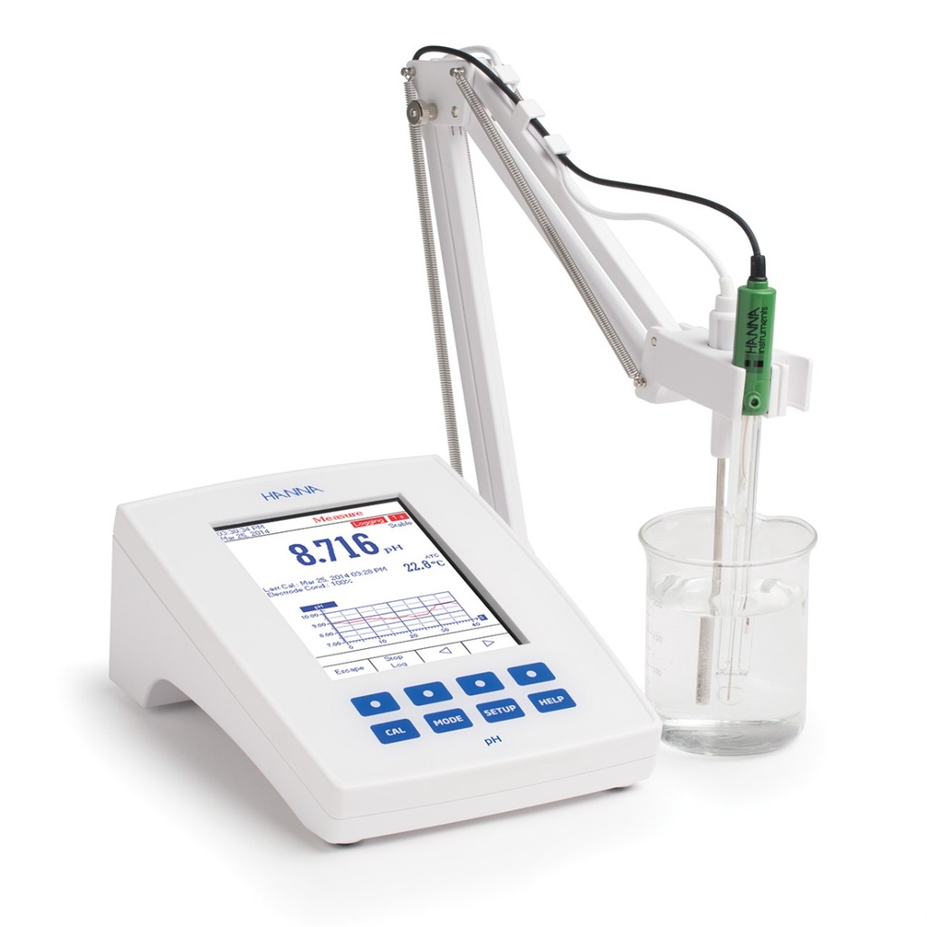 Medidor de pH/mV de sobremesa de grado de investigación de laboratorio con resolución de pH 0.001 Hanna Instruments HI5221
