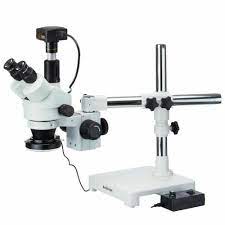 Microscopio estéreo trinocular 3.5X-45X  con soporte cámara 10MP Amscope SM-3TPX-FRL-10M3