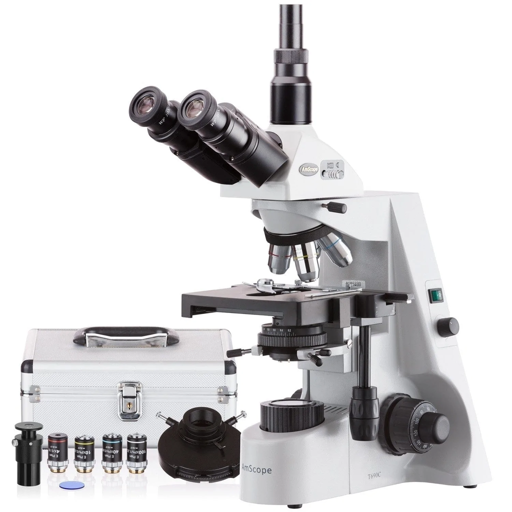 Microscopio trinocular de contraste de fase Koehler 40X-2500X  Amscope T690C-PL-PCT