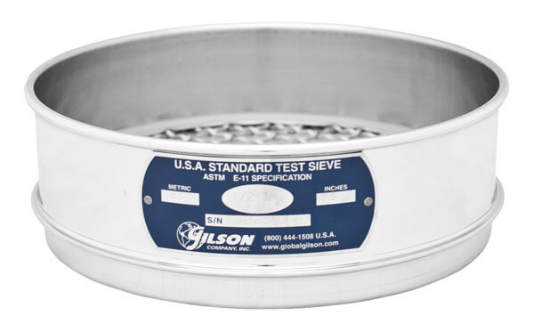 Tamiz de 8" Acero Inoxidable Altura Completa N° 60 (250µm), Norma ASTM E11 / Gilson / V8SF #60