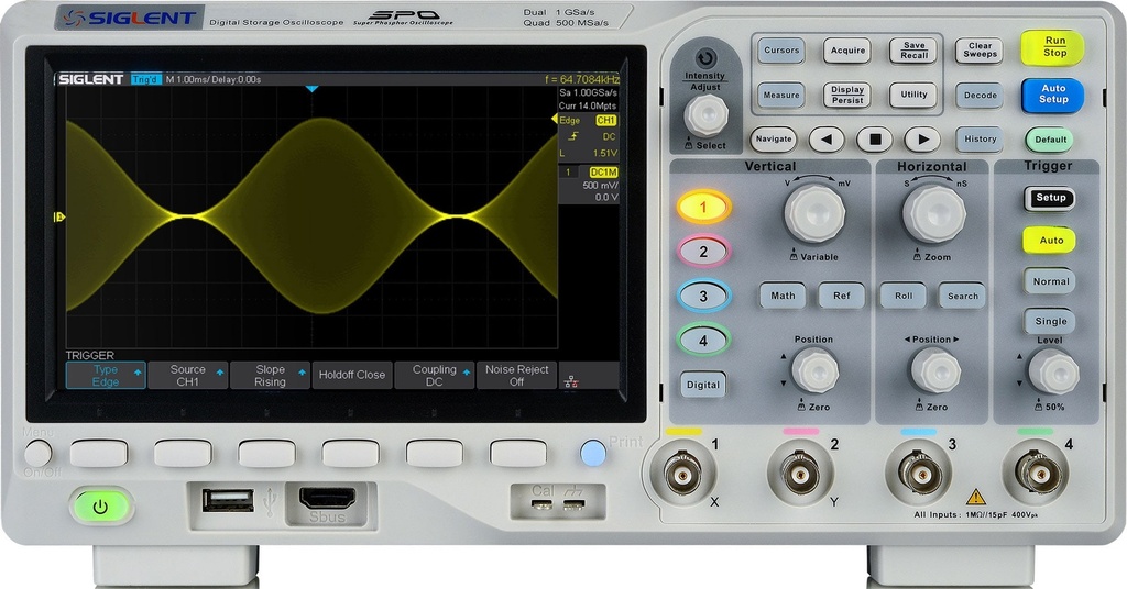 Osciloscopio Digital 100 MHz/4 Canales Siglent SDS1104X-E