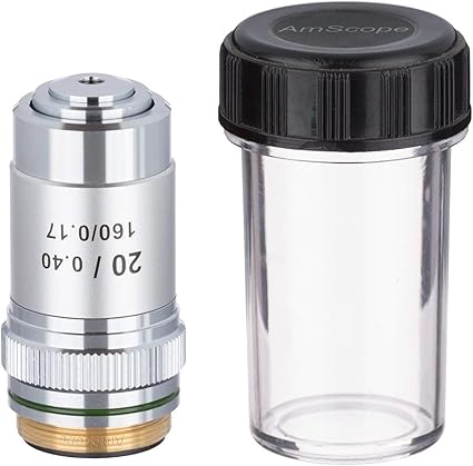 Objetivo del microscopio acromático 20X Amscope A20X