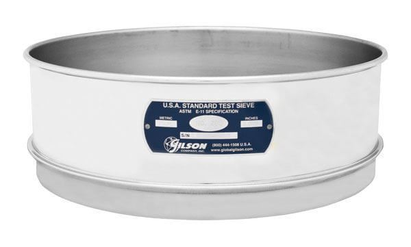 Tamiz de 12 pulgadas, totalmente de acero inoxidable, altura completa, 2,24 mm Gilson V12SF 2.24M