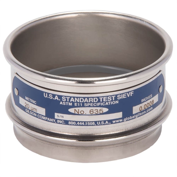 Tamiz de 3 pulgadas, totalmente de acero inoxidable, de altura completa, n.° 635 Gilson V3SF #635