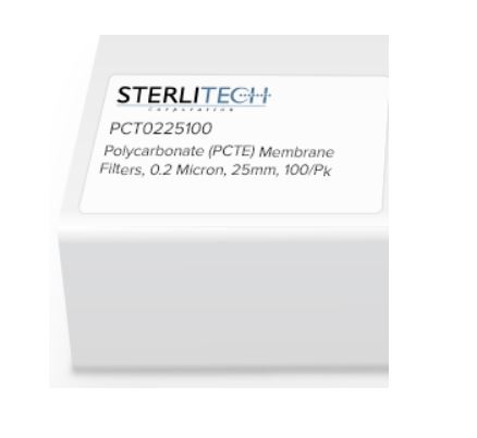 Filtros de membrana de policarbonato (PCTE), 0,2 micrones, 25 mm, paquete de 100 STERLITECH