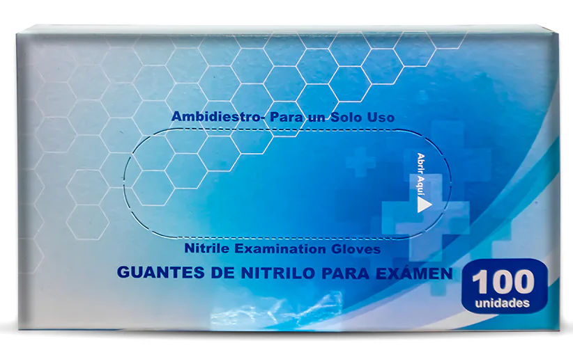 Guantes nitrilo celeste x 100und talla M