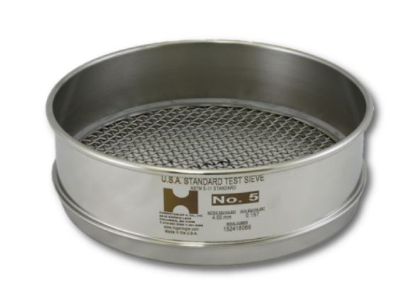 Tamiz de prueba W.S. Tyler 5201 – 8", ASTM N.° 30, Altura Completa, Marco de Acero Inoxidable y Malla de Acero Inoxidable