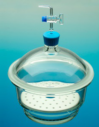 Desecador de vidrio con llave para vacío X 300 MM - ISOLAB 039.02.300