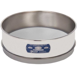 Tamiz de 12 pulgadas, totalmente de acero inoxidable, de altura completa, n.° 100