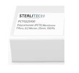 Filtros de membrana de policarbonato (PCTE), 0,2 micrones, 25 mm, paquete de 100 STERLITECH
