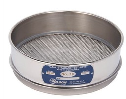 Tamiz de 8 pulgadas de acero inoxidable, altura media, malla número 10  Marca: Gilson Modelo: V8SH número 10