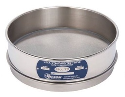 Tamiz de 8 pulgadas de acero inoxidable, altura media, malla número 70  Marca: Gilson Modelo: V8SH número 70